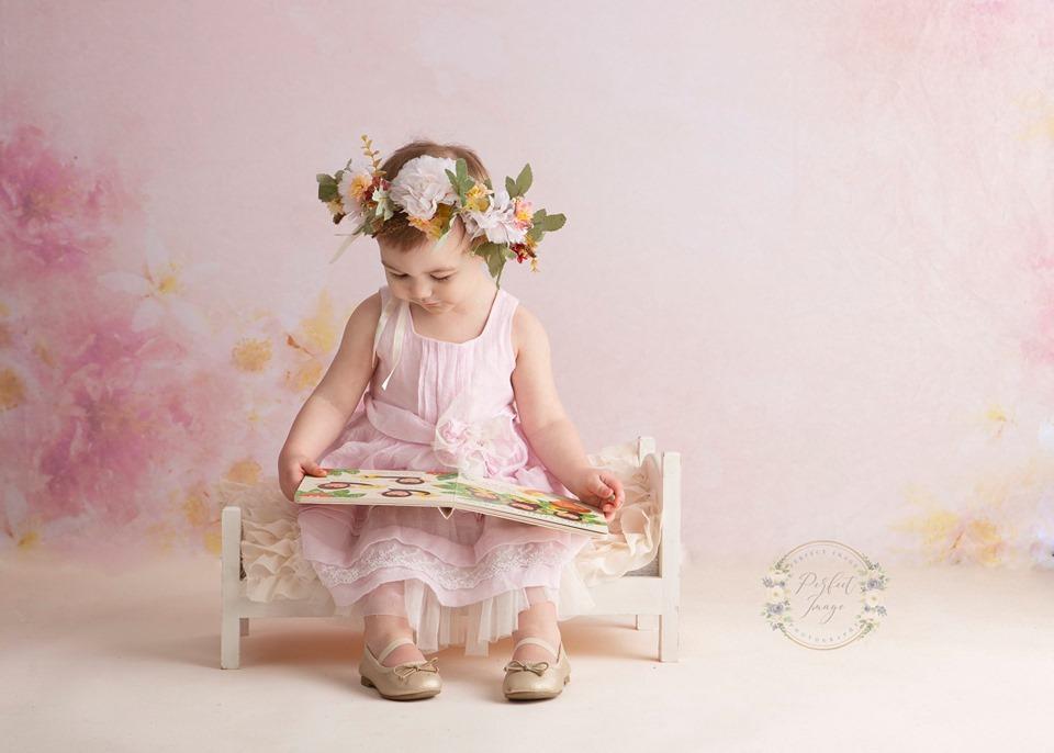 Kate Fine Art Watercolors Pink Flowers Abstract Backdrop designed by Veronika Gant - Kate Backdrop AU