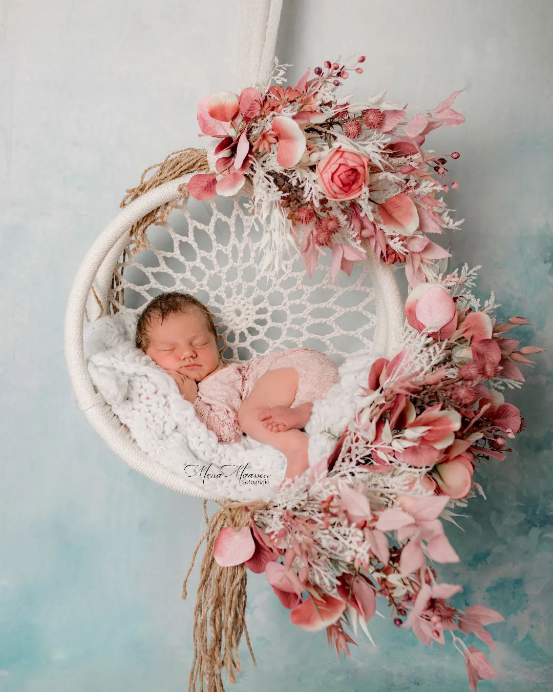 Kate Fine Art Watercolors Blue Flowers Abstract Backdrop designed by Veronika Gant - Kate Backdrop AU