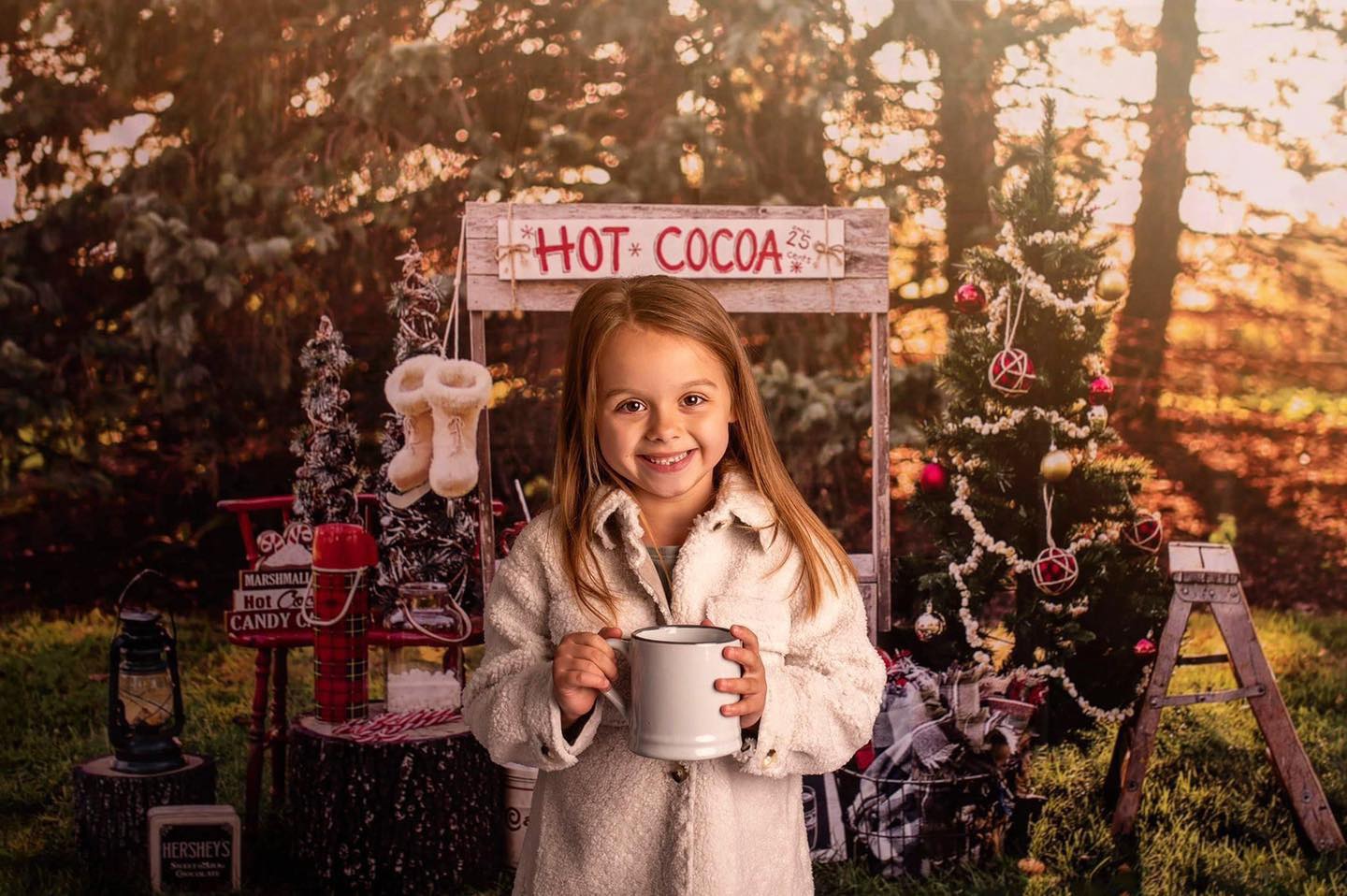 Kate Hot Cocoa Stand Backdrop Designed by Mandy Ringe Photography - Kate Backdrop AU