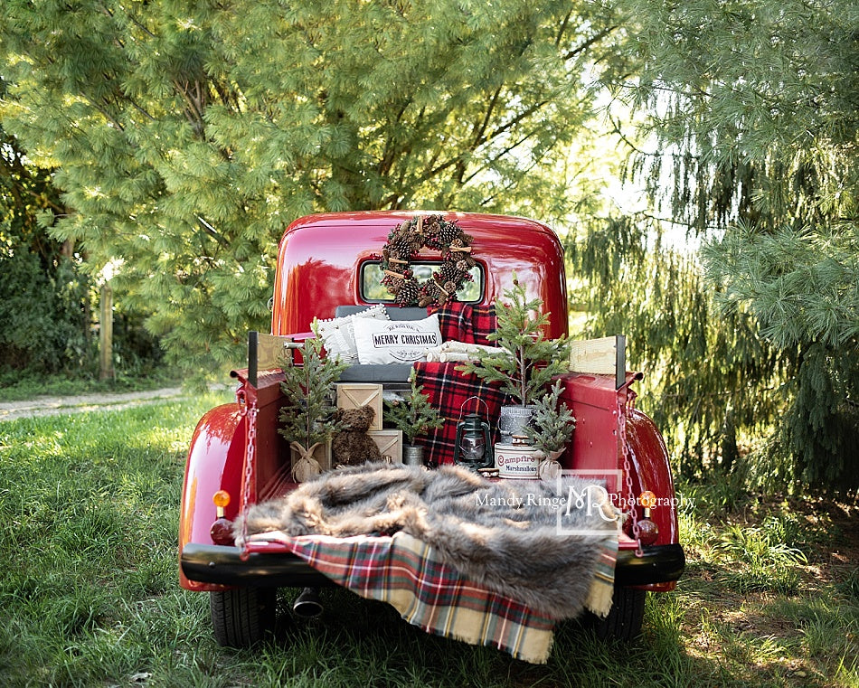 Kate Red Christmas Truck Backdrop Designed by Mandy Ringe Photography - Kate Backdrop AU