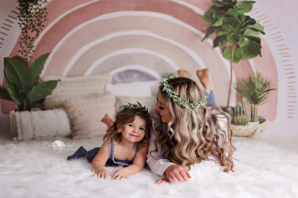 Kate Mother's Day Boho Rainbow Decorated Big Backdrop Designed by Mandy Ringe Photography - Kate Backdrop AU