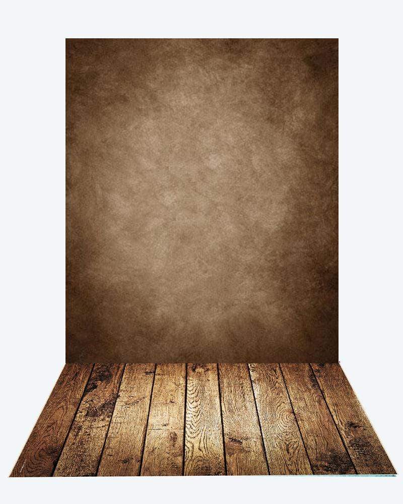 Katebackdrop:Kate Old Master Brown Backdrop + Dark Wood Rubber Floor Mat
