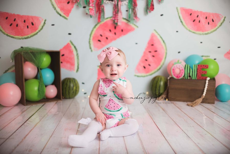 Kate Fresh Background Summer Watermelon Backdrop cake smash/birthday - Kate Backdrop AU