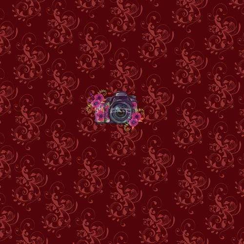 Kate Dark Red Retro Damask Pattern Backdrop for Photography Designed By Leann West - Kate Backdrop AU