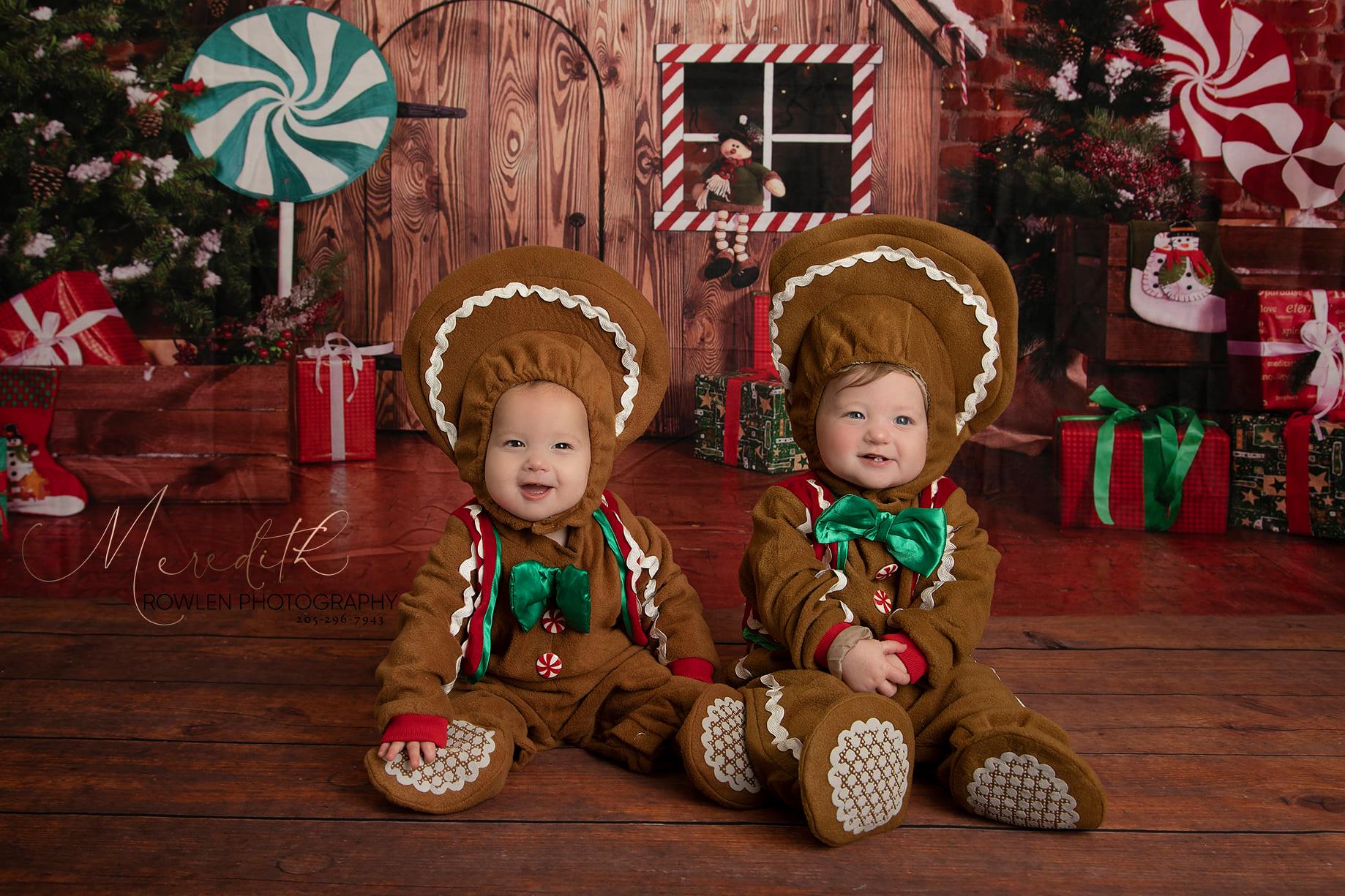 Kate Christmas Wooden House Hot cocoa Backdrop Gingerbread for Photography - Kate Backdrop AU
