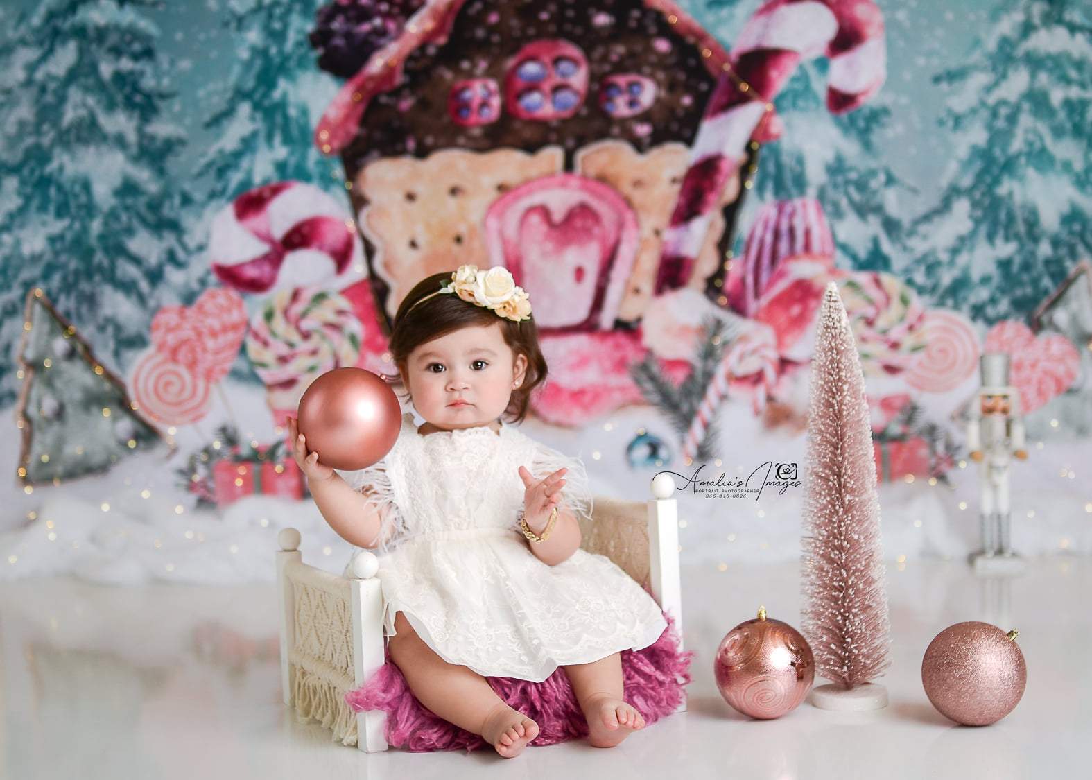 Kate Christmas Sugars Gingerbread Hot Cocoa Backdrop for Photography - Kate Backdrop AU