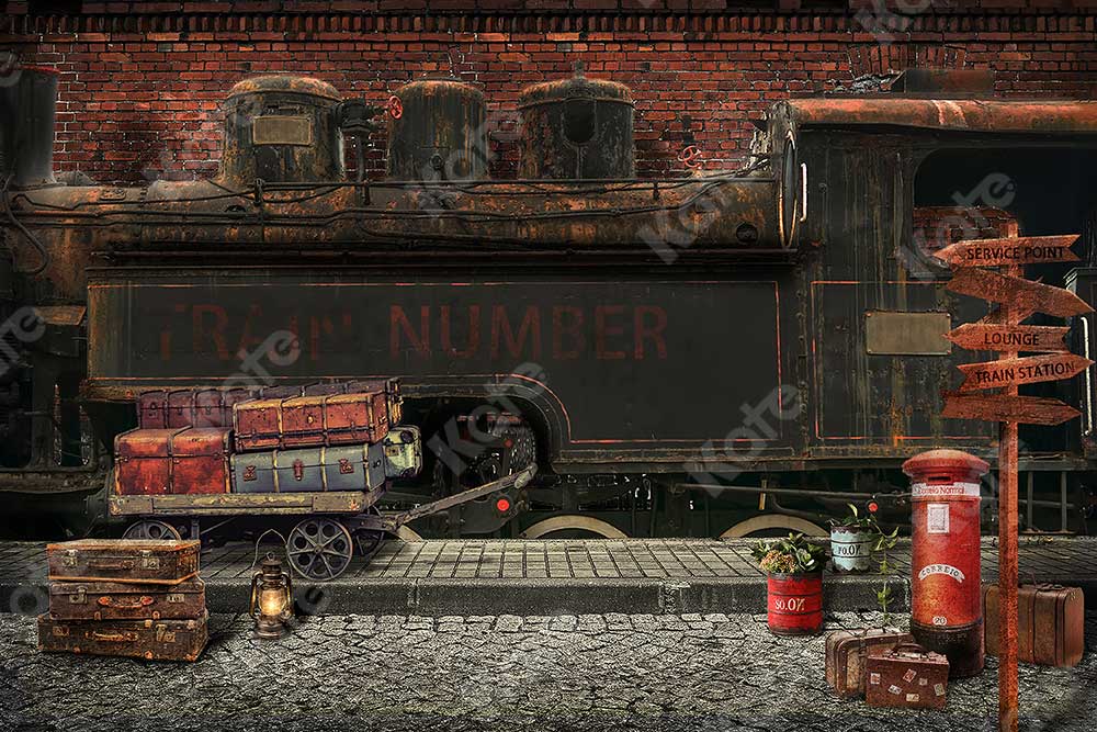 Kate Retro Station Backdrop Train for Photography - Kate Backdrop AU
