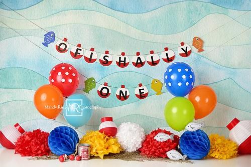 Kate Fishing First Birthday Backdrop Designed by Mandy Ringe Photography - Kate Backdrop AU
