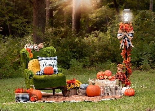 Kate Outdoor Fall Pumpkin Backdrop Designed By Angela Marie Photography - Kate Backdrop AU