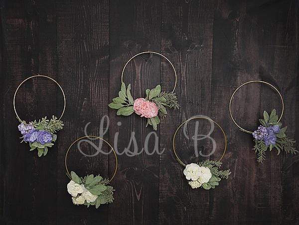 Kate Plain Wreath Dark Wodden Backdrop for Photography Designed By Lisa B - Kate Backdrop AU