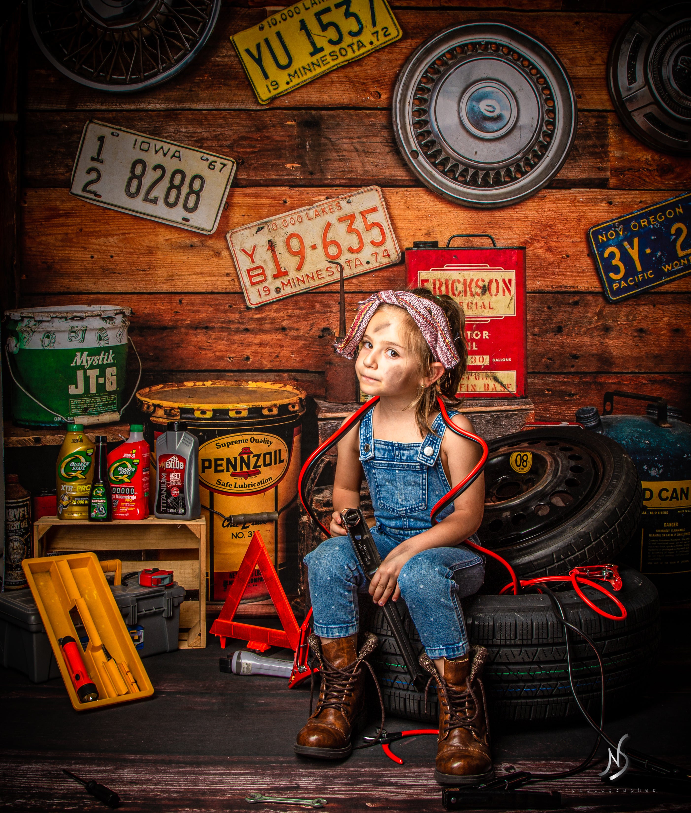 Kate Garage Boys/Father's Day Backdrop Designed by Arica Kirby - Kate Backdrop AU