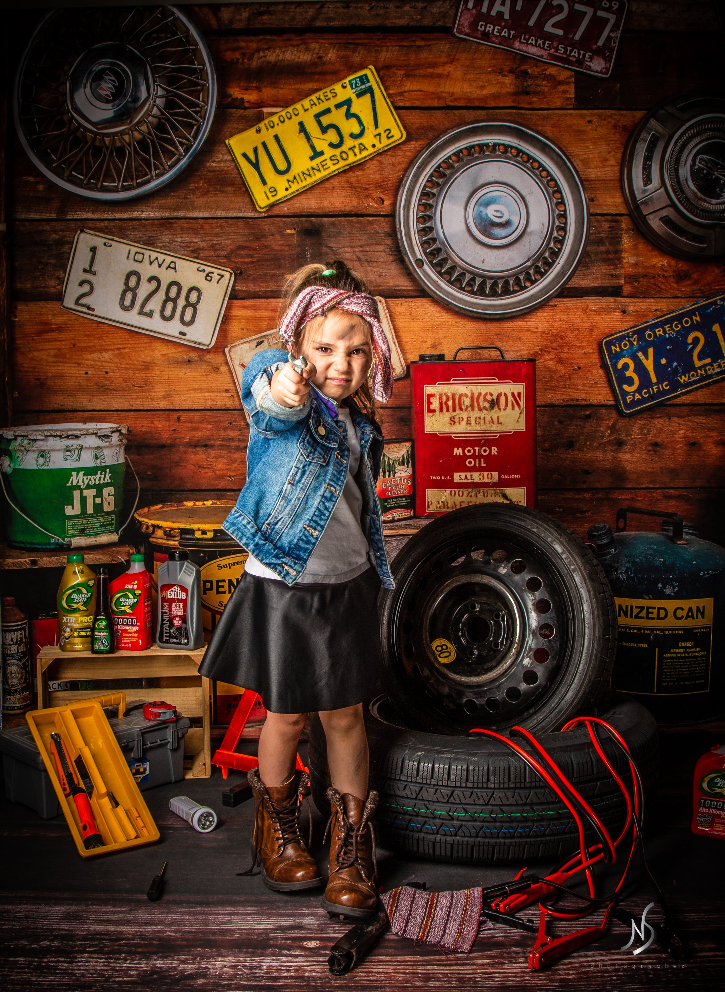 Kate Garage Boys/Father's Day Backdrop Designed by Arica Kirby - Kate Backdrop AU