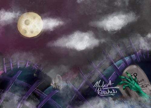 Kate Halloween Hills Backdrop Designed by Modest Brushes - Kate Backdrop AU