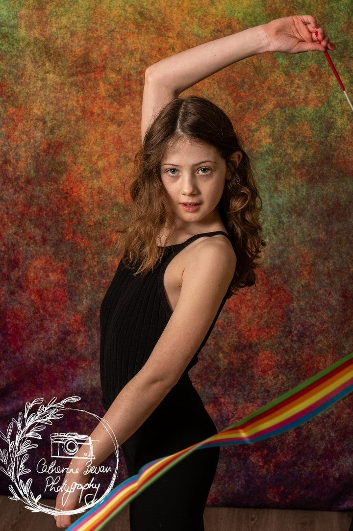 Kate Abstract Rusty Orange Green Textured Backdrop Designed by Kate Image - Kate Backdrop AU