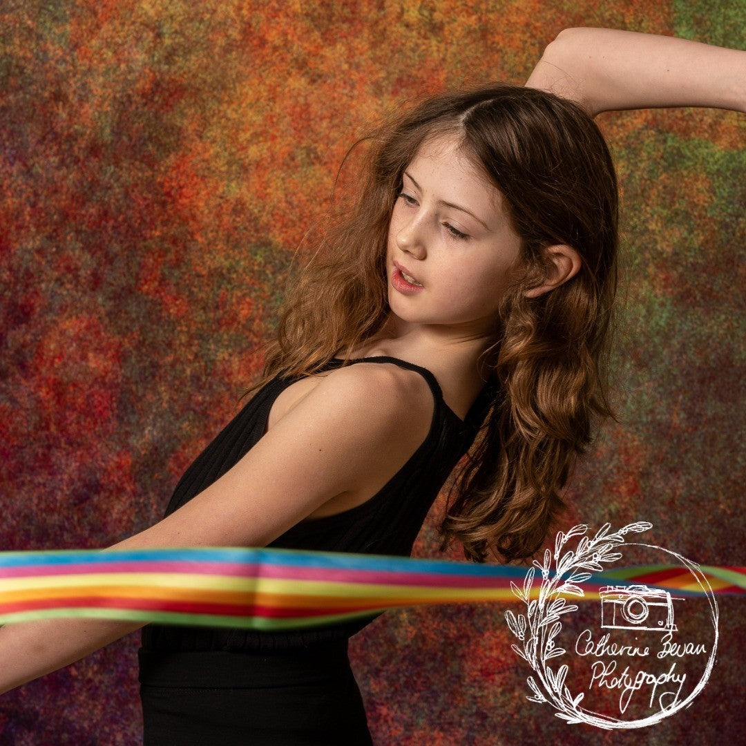 Kate Abstract Rusty Orange Green Textured Backdrop Designed by Kate Image - Kate Backdrop AU