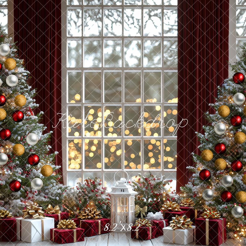 Kate Christmas Tree Window Presents Backdrop Designed by Mini MakeBelieve - Kate Backdrop AU