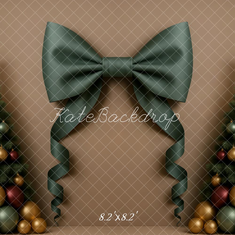 Kate Christmas Trees Green Bow Backdrop Designed by Patty Roberts