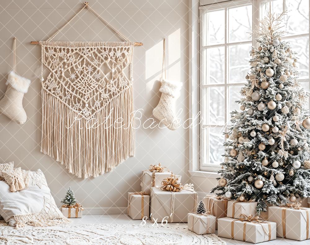 Kate Boho Christmas Tree Fleece Backdrop Designed by Emetselch