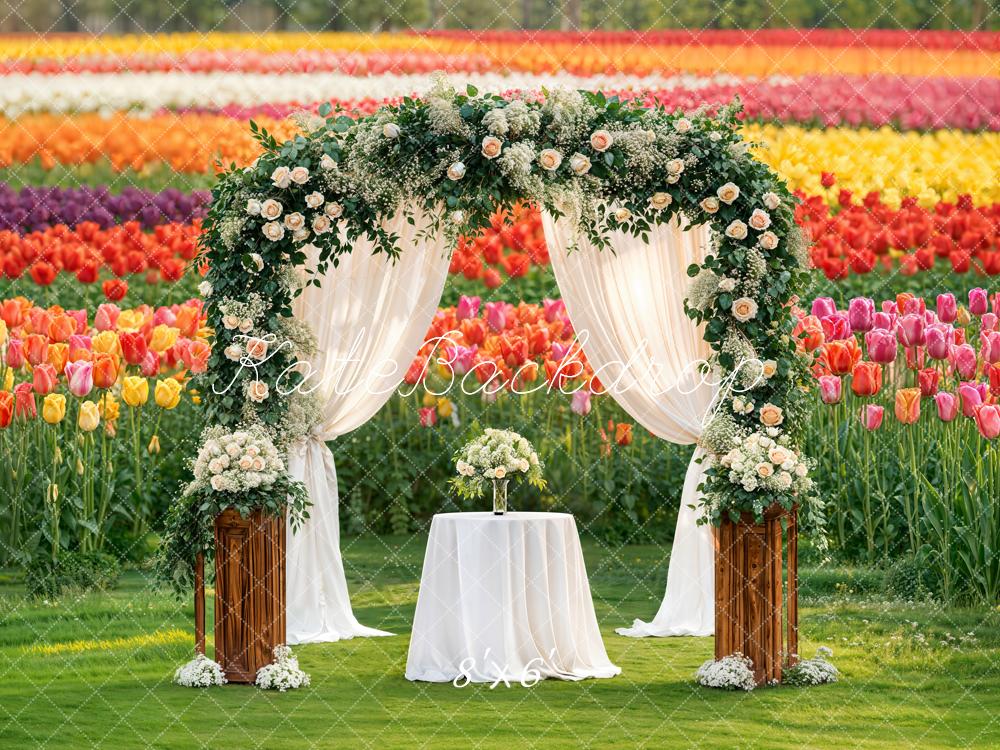 Kate Spring Wedding Tulip Field Backdrop Designed by Emetselch