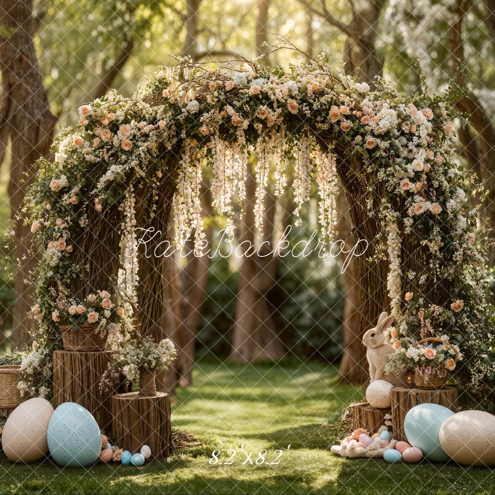 Kate Easter Bunny Flower Arch Forest Backdrop Designed by Emetselch
