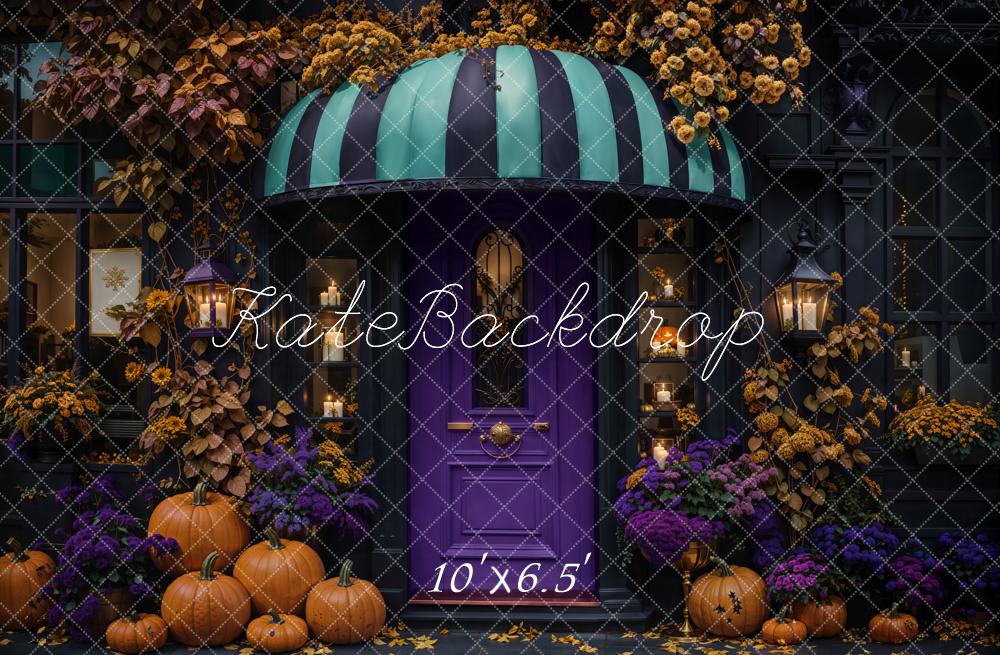 Kate Halloween Purple Door Fleece Backdrop Designed by Chain