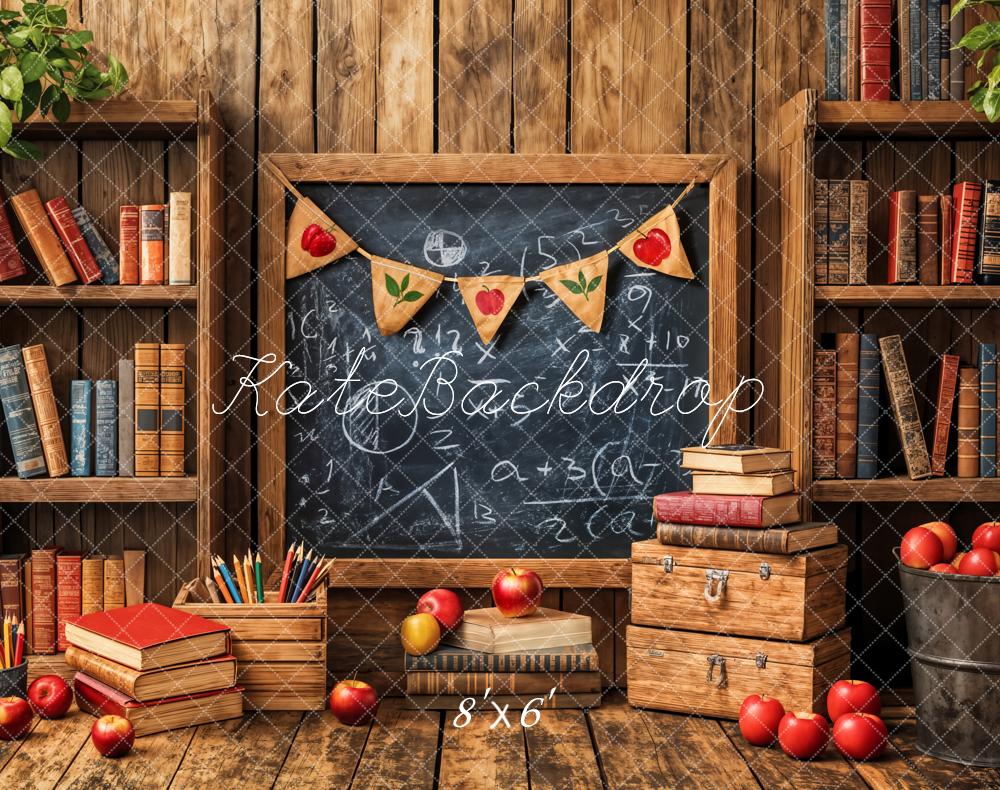 Kate Back to School Chalkboard Wooden Fleece Backdrop Designed by Emetselch - Kate Backdrop AU