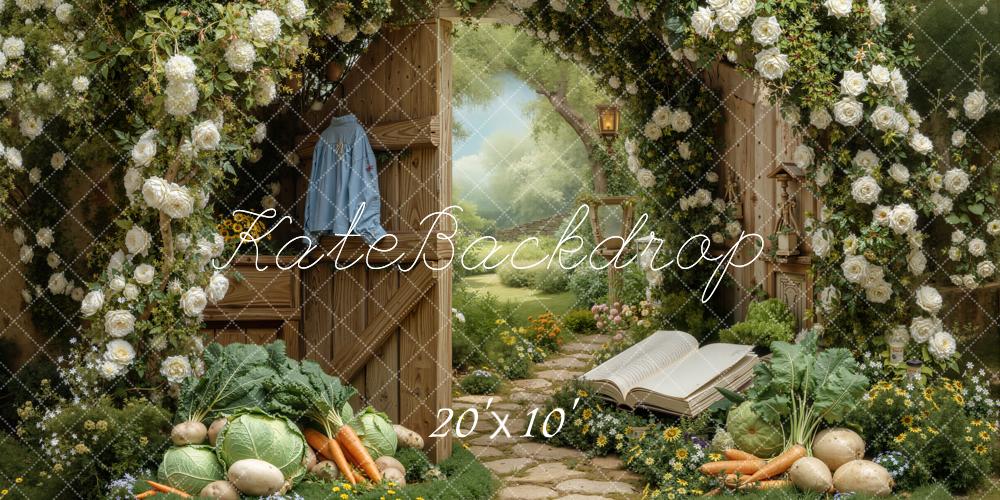 Kate Garden Arch Open Book Vegetables Backdrop Designed by Chain