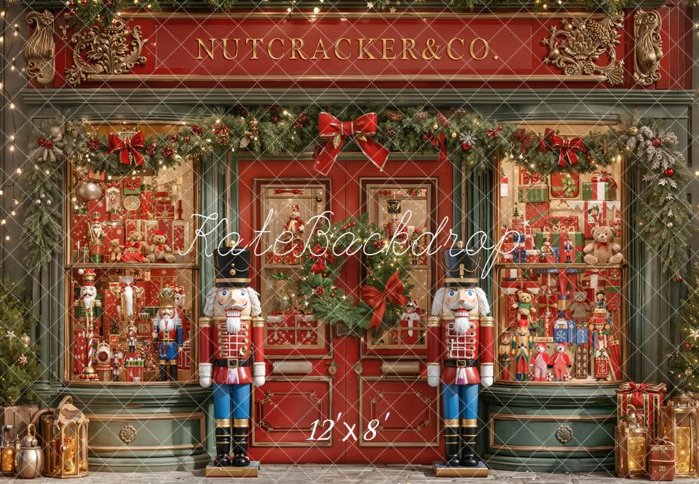 Kate Christmas Nutcracker Shop Fleece Backdrop Designed by Emetselch