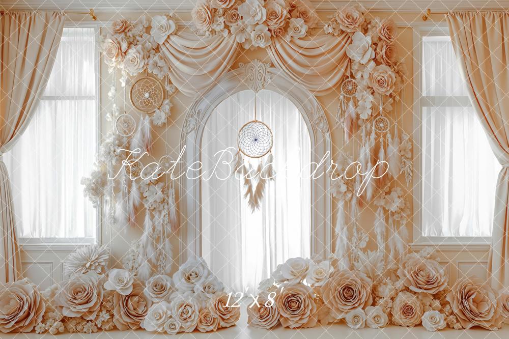 Kate Boho Flower Arch Dreamcatcher Curtains Backdrop Designed by Mini MakeBelieve