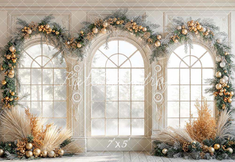 Kate Christmas Arched Windows Backdrop Designed by Emetselch - Kate Backdrop AU