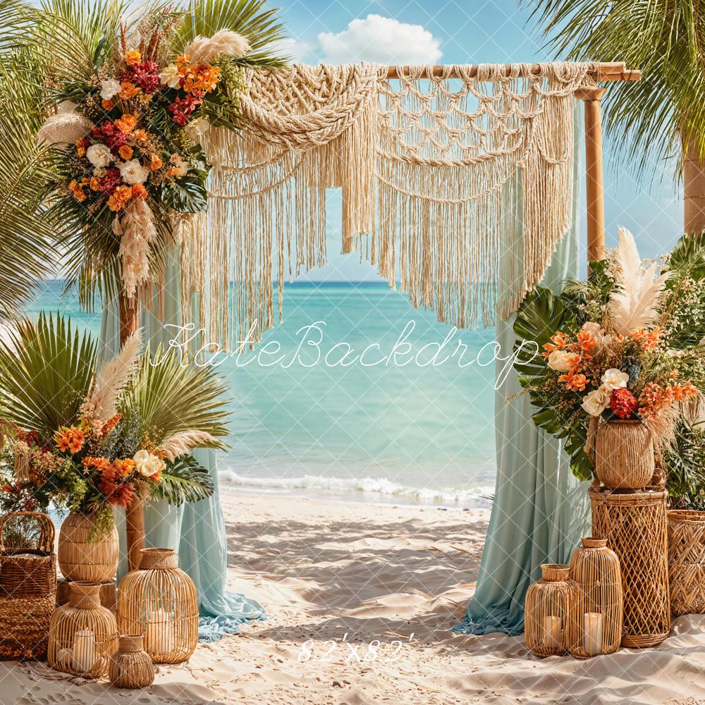 Kate Boho Beach Macrame Seaside Backdrop Designed by Chain