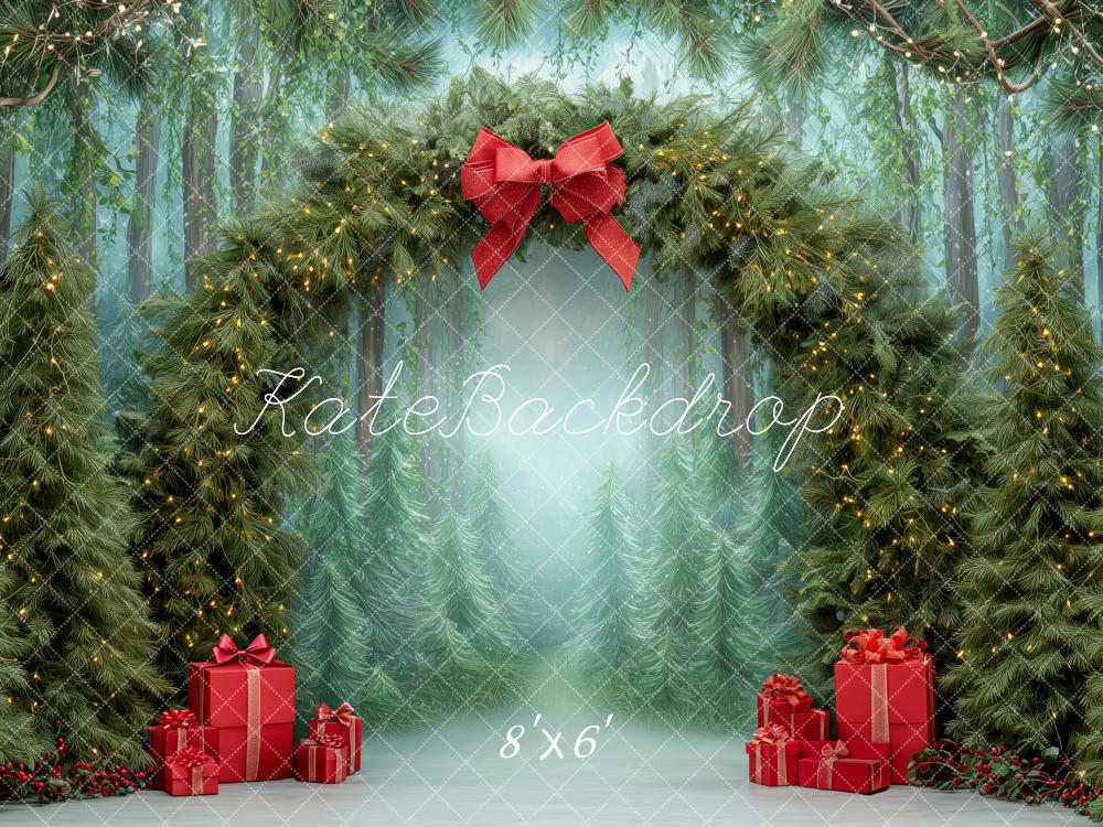 Kate Green Christmas Pine Arch Fleece Backdrop Designed by Patty Roberts
