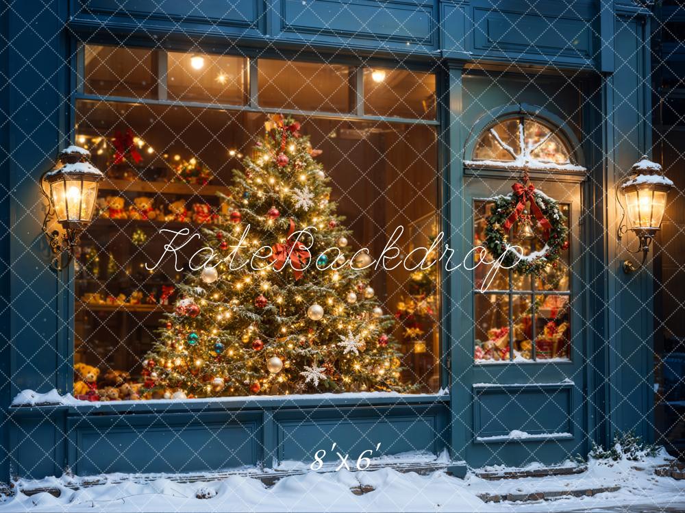 Kate Christmas Tree Shop Window Snow Backdrop Designed by Chain