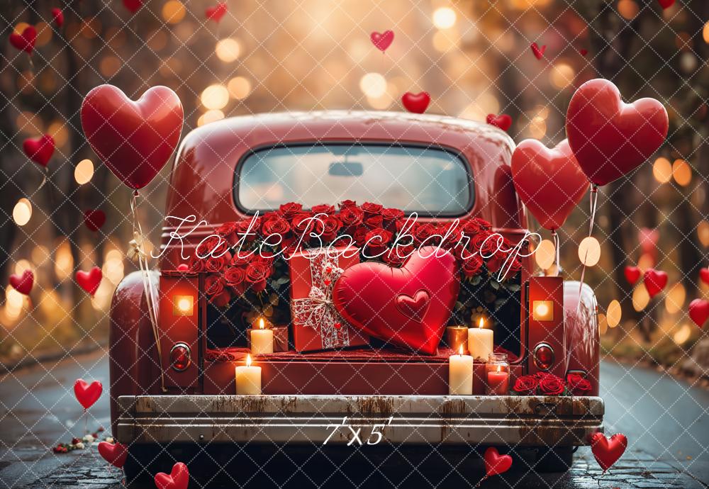 Kate Valentine Car Heart Balloons Roses Backdrop Designed by Emetselch