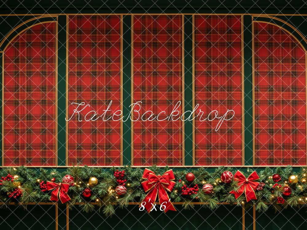 Kate Christmas Red Plaid Backdrop Designed by Patty Roberts