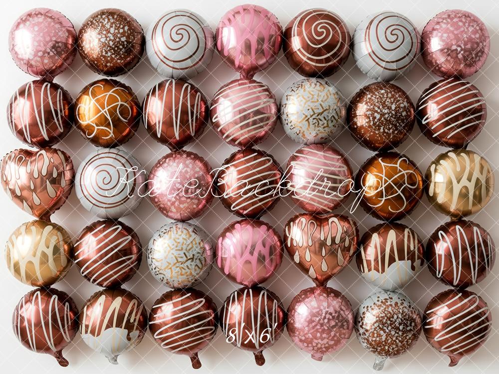 Kate Chocolate Spheres Pink Gold Backdrop Designed by Patty Roberts