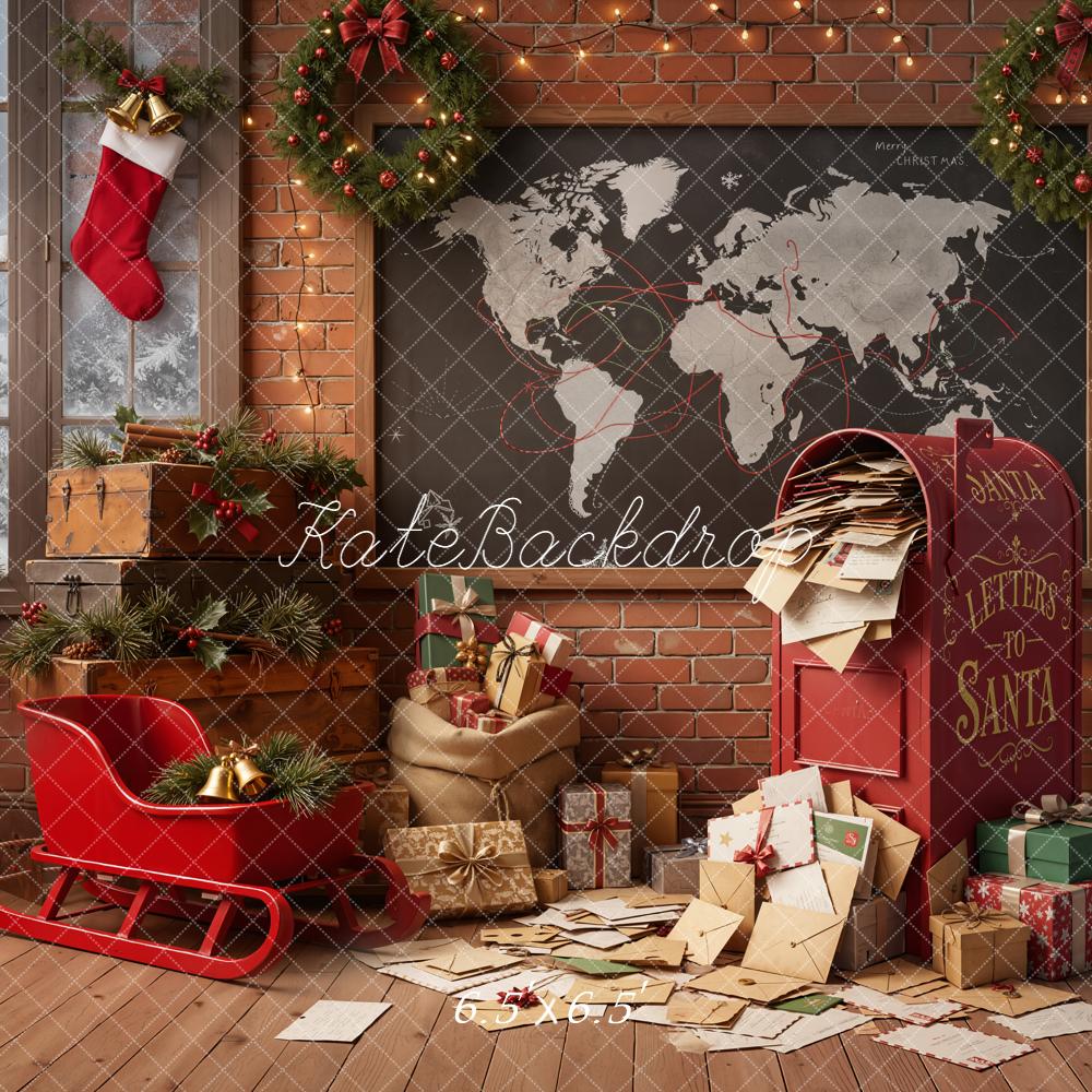 Kate Christmas Letters To Santa Mailbox Backdrop Designed by Emetselch