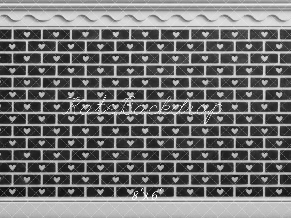 Kate Heart Brick Pattern Wall Backdrop Designed by Mini MakeBelieve