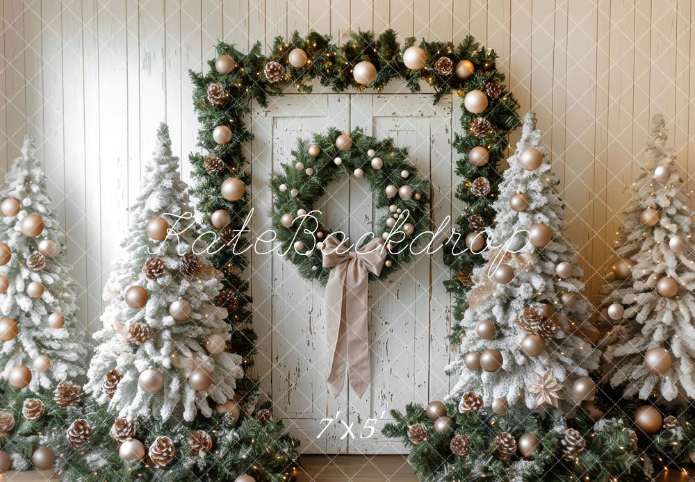 Kate Christmas Trees Wreath Door Backdrop Designed by Mini MakeBelieve - Kate Backdrop AU