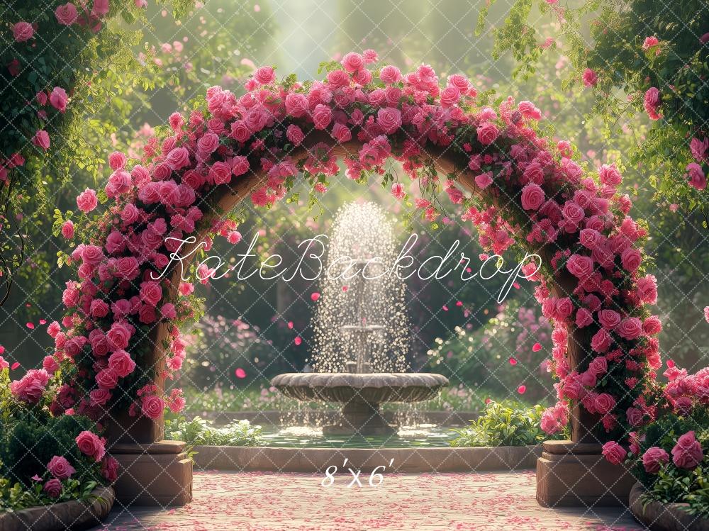 Kate Flower Arch Garden Fountain Backdrop Designed by Patty Roberts - Kate Backdrop AU