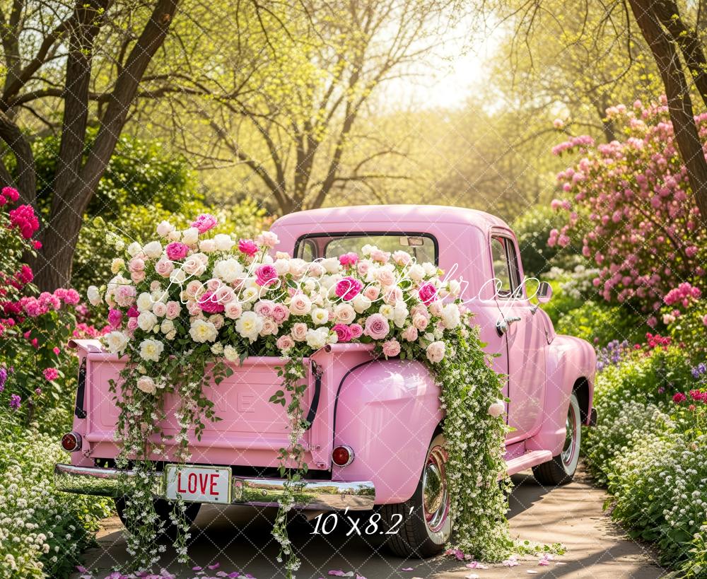 Kate Truck Pink Spring Garden Backdrop Designed by Patty Roberts