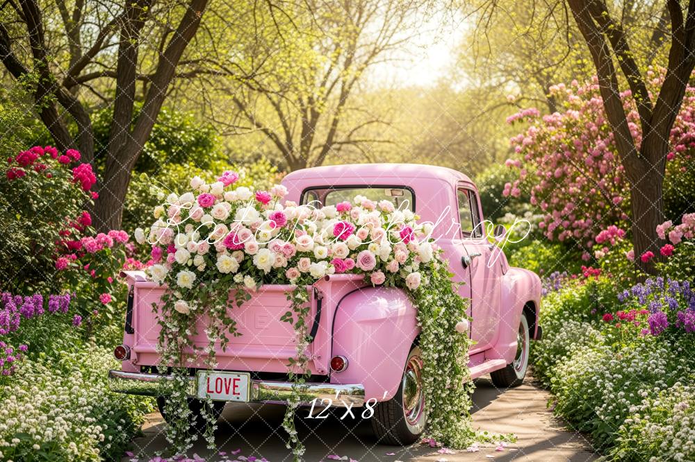Kate Truck Pink Spring Garden Backdrop Designed by Patty Roberts