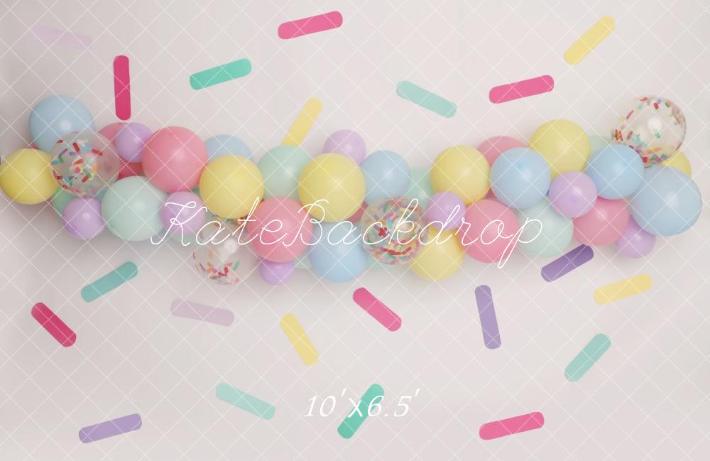 Kate Pastel Balloons Sprinkles Confetti Backdrop Designed by Melissa King