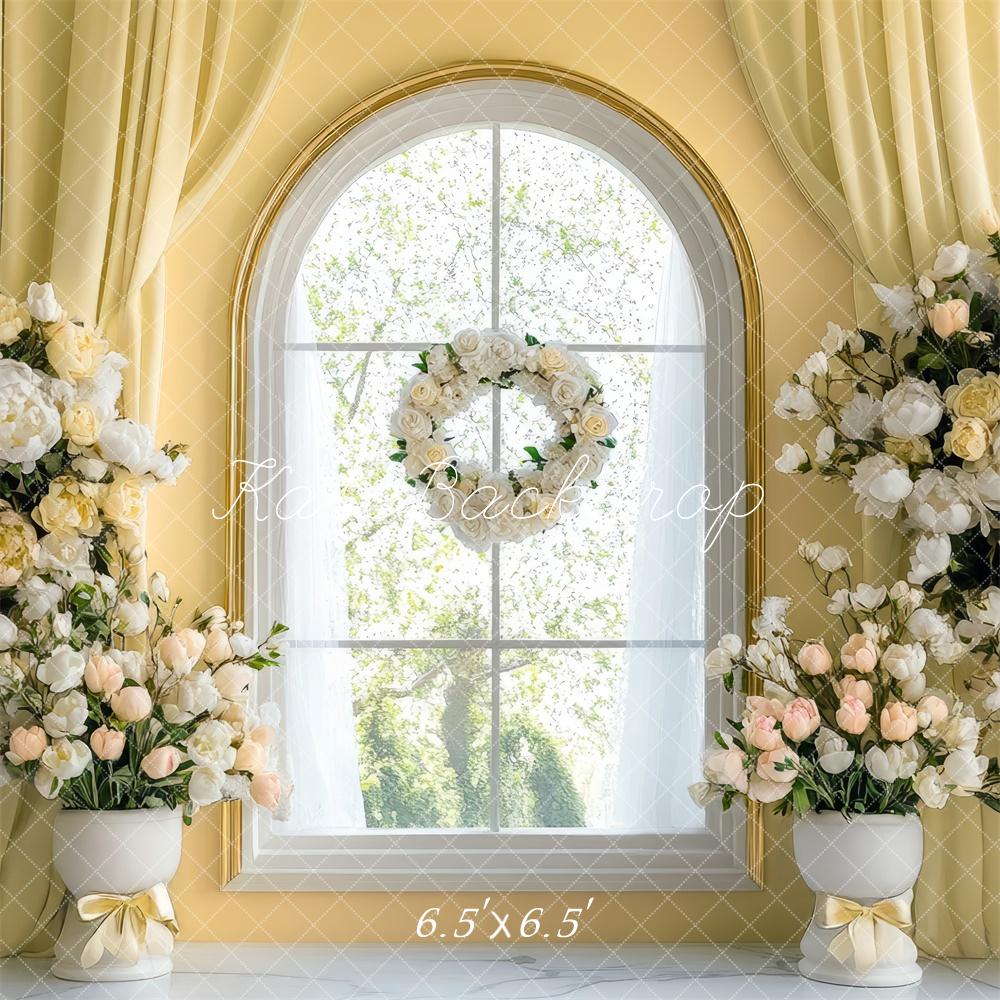 Kate Spring Arch Yellow Window Curtains Backdrop Designed by Mini MakeBelieve - Kate Backdrop AU