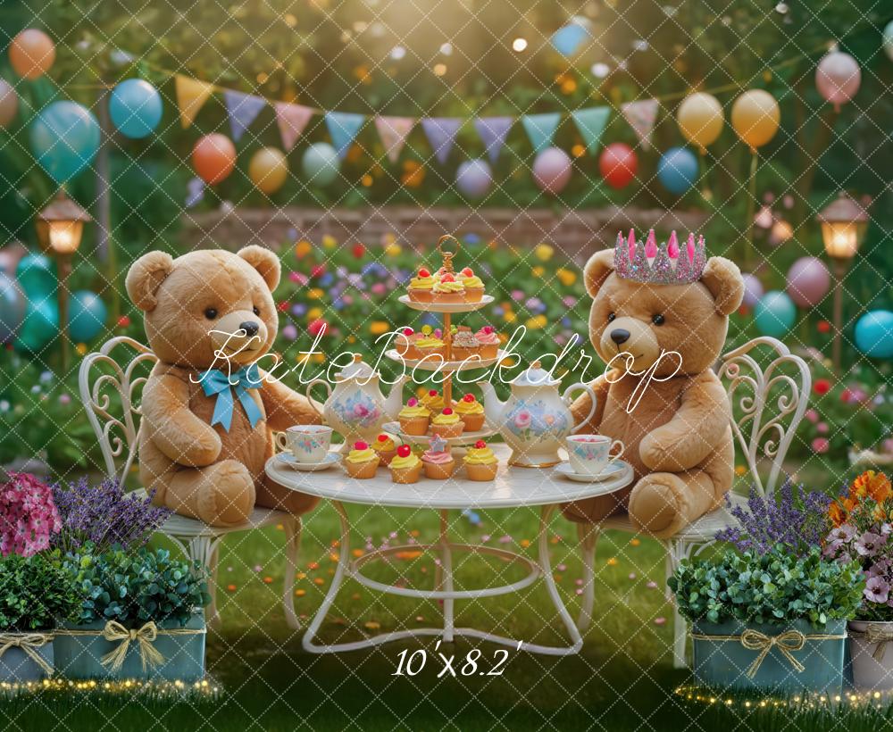Kate Teddy Bear Tea Party Backdrop Designed by Mini MakeBelieve