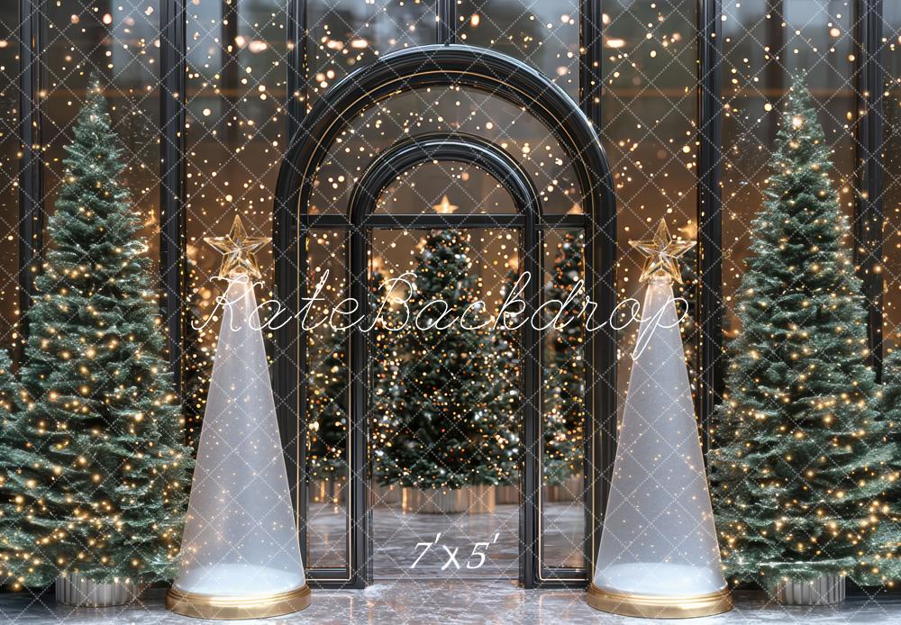 Kate Christmas Archway Pine Trees Backdrop Designed by Mini MakeBelieve - Kate Backdrop AU