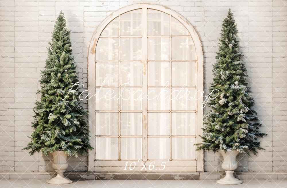 Kate Christmas Trees Arched Brick Backdrop Designed by Emetselch