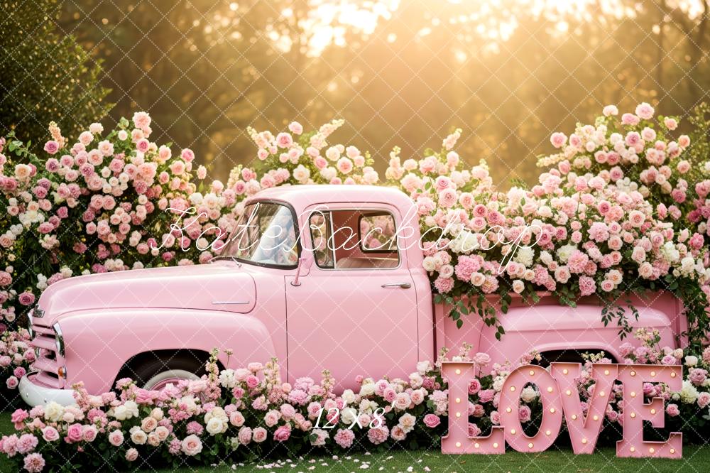 Kate Truck Pink Roses Love Letters Backdrop Designed by Patty Roberts