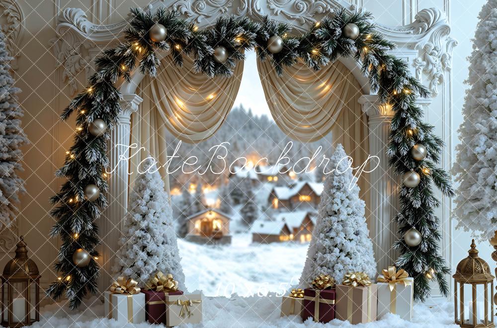 Kate Christmas Snowy Trees Backdrop Designed by Mini MakeBelieve