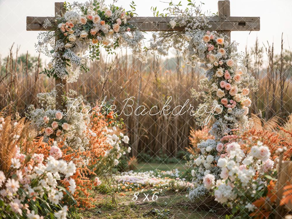 Kate Autumn Wooden Flower Frame Backdrop Designed by Emetselch